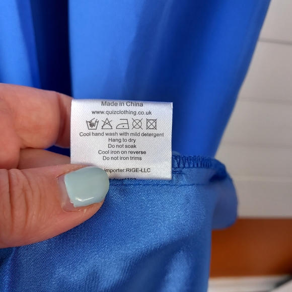 Quiz Floaty Dress Cobalt Blue Size 10 Strappy Embellished Prom Wedding Cruise - Picture 11 of 16